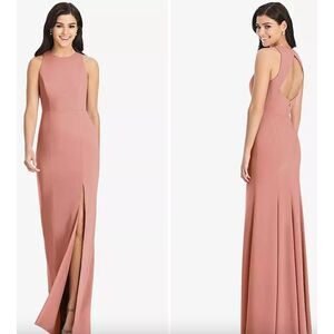 NWT Dessy Collection Diamond Cutout Back Trumpet Dress in Desert Rose Size 6